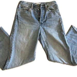 Denim Forum Light Blue Farrah High Rise wide Leg